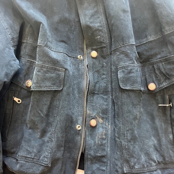 Vintage Global Identity G-III Suede Coat Blue and Burgundy Size 4X - Picture 13 of 16